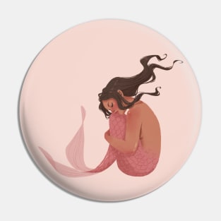 Peach Mermaid Pin