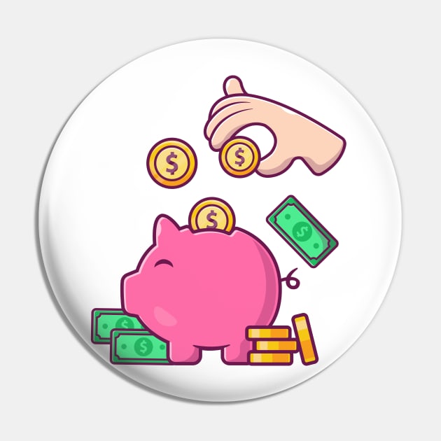 Hands put coins in a piggy bank cartoon Pin by Catalyst Labs