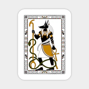 Anubis - Egyptian god - Black, white and gold design Magnet