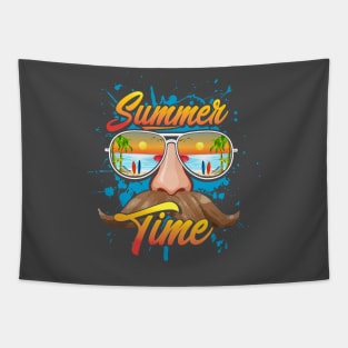 summertime funny sunglasses mustash vintage Tapestry