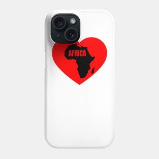 Africa Love, Heart, Continent Phone Case