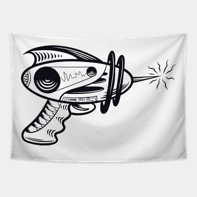 Alien gun Tapestry by Adorline