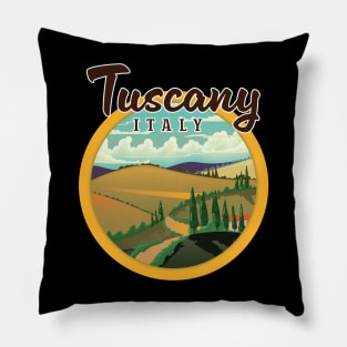 Tuscany Italy travel logo Pillow