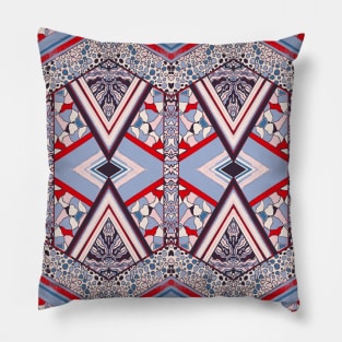 Handmade Purple and Red Geometry Pillow