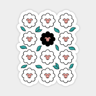 FLOWER BLACK SHEEP Magnet