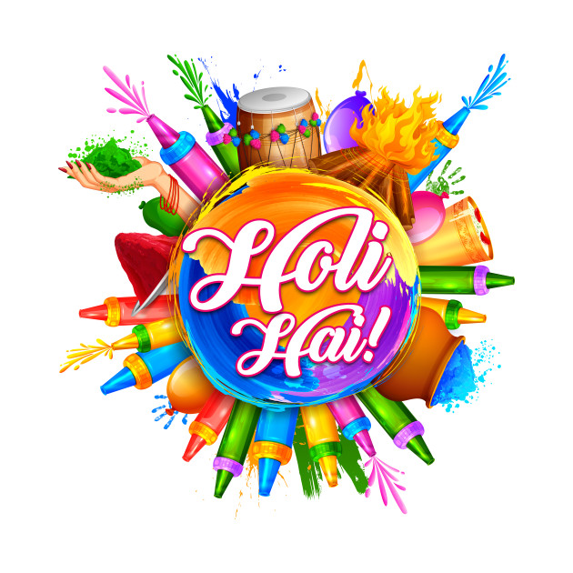 Traditional Holi Elements HOLI HAI Tshirt Holi TShirt TeePublic