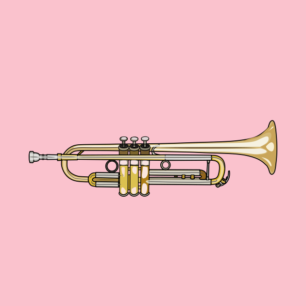 Trumpet cartoon illustration by Miss Cartoon