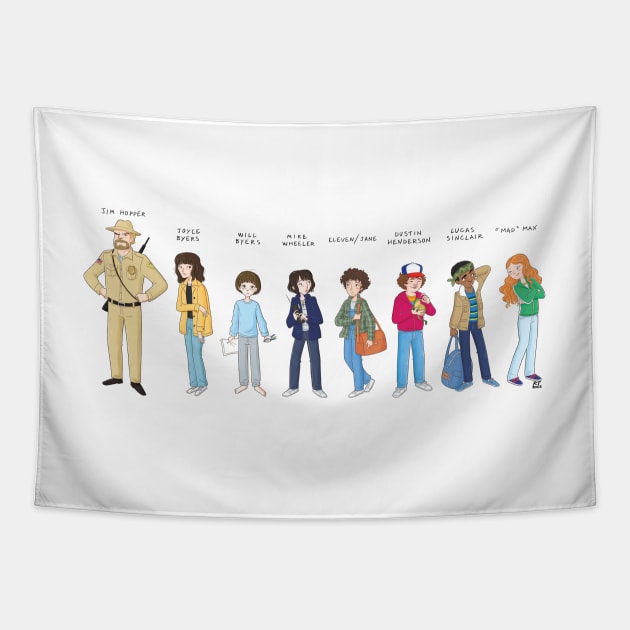 Stranger Things portrait Tapestry by Roby-boh