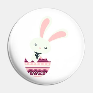 Easter rabbit in a pastel pink and maroon egg shell. Pin