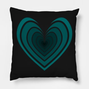 Rosy Heart (Cyan Green) Pillow