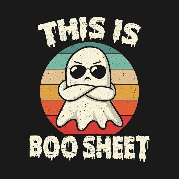 This Is Boo Sheet Ghost Retro Halloween Costume Men Women by KRMOSH