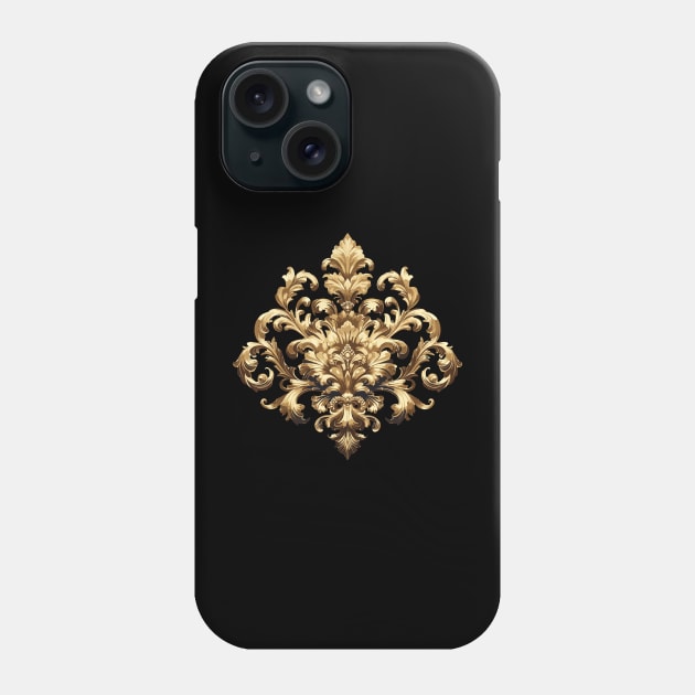 Damask style gold t-shirt Phone Case by Nad2em