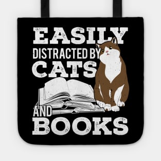 Easily Distracted By Cats And Books Tote