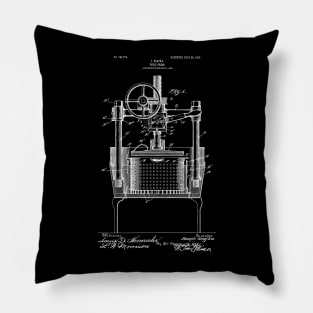 Wine Press Steampunk Style Patent Print Pillow