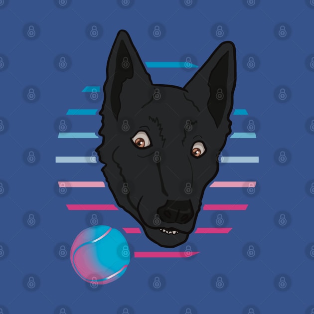 Retro Vaporwave Dog by Character Alley