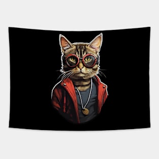 Cat In Human Clothes Unique Design Tapestry