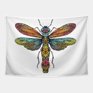 Ornamental rainbow dragonfly Tapestry