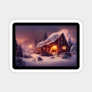 Winter Holiday Chrismas tree Landscap gift designs Series 07 Magnet