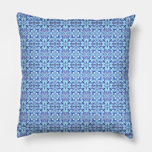 Blue Star Geometric Pattern Pillow
