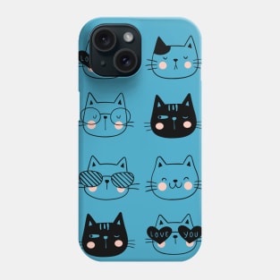 Cute Cat Set, Cute Cats and Kittens Phone Case