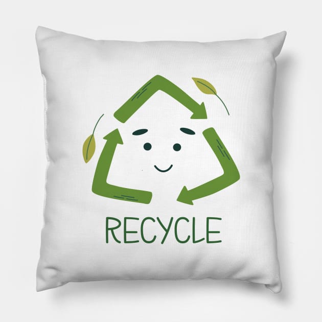 Recycle symbol Pillow by DanielK