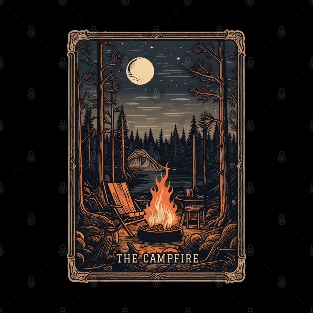 The Campfire Camping Tarot Card by origato