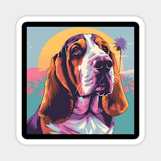 Basset Hound in 80's Magnet