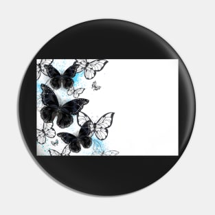 Background with black butterflies Pin