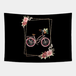 Bicycle Floral Look Tapestry