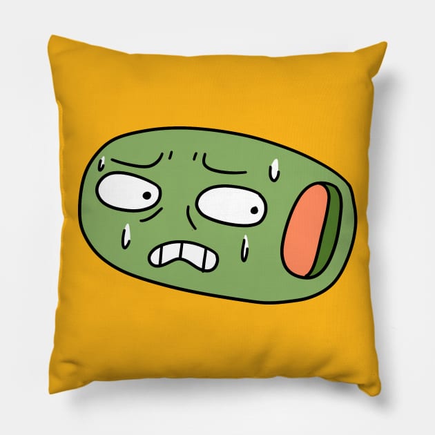 Nervous Olive Pillow by saradaboru