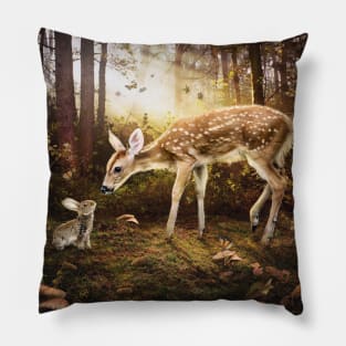 Baby deer and Bunny Pillow