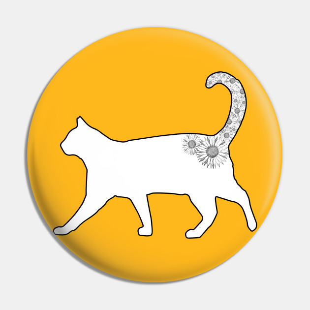 Sunflower Tail Kitty Cat Pin Teepublic Au