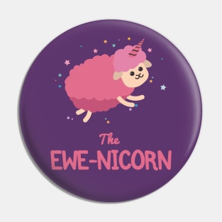 Funny Unicorn Ewe Pun | Weird Animals Pin