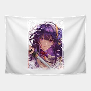 Raiden with Sakura Petals Tapestry