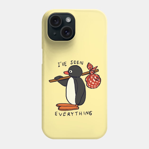 pingu penguin leaving / i've seen everything meme Phone Case by mudwizard