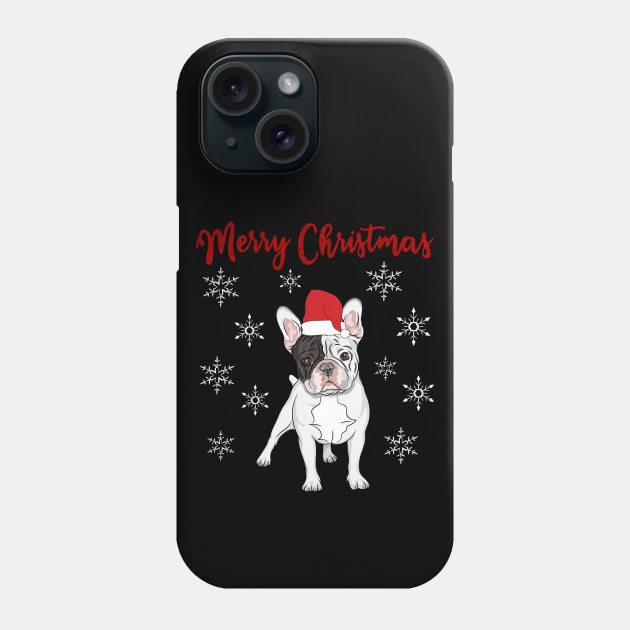 Merry Christmas Frenchie Bulldog Phone Case by Hypnotic Highs