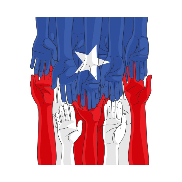 Puerto Rican Hands Boriqua Pride Puerto Rico Flag by Noseking