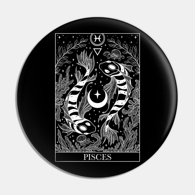 Zodiac sign tarot card Pisces Pin by OccultOmaStore