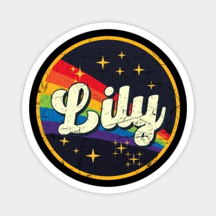 Lily // Rainbow In Space Vintage Grunge-Style Magnet