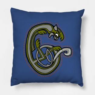 Celtic Cat Letter C Pillow