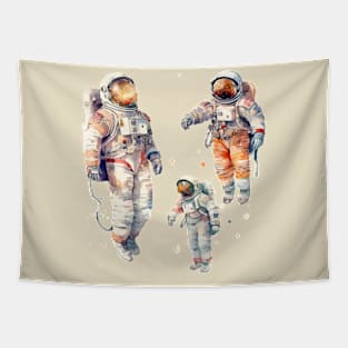 Astronaut Flying Watercolor pace Tapestry