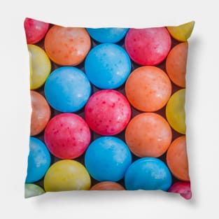 Multicolored Sweet and Sour Candy Sugar Tarts Photo Circle Pillow