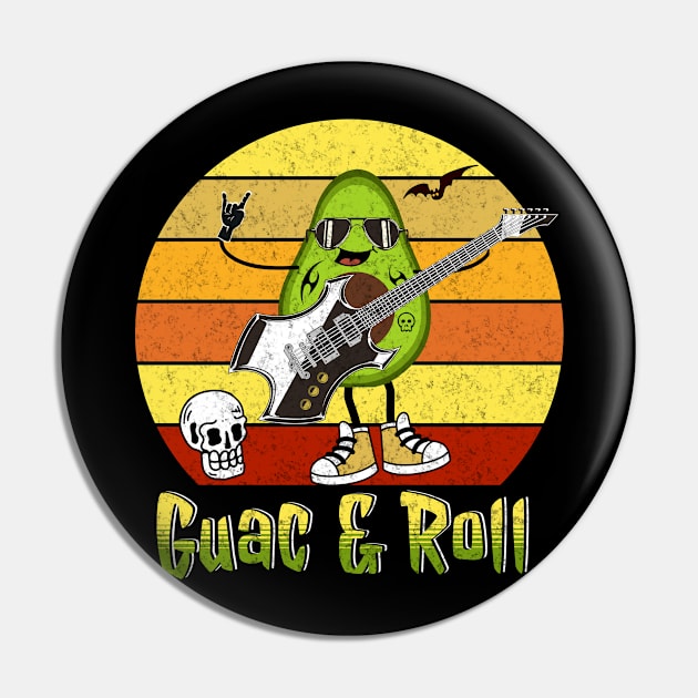 Guac & Roll Avocado Rocker Guacamole Pin by Cosmic Dust Art