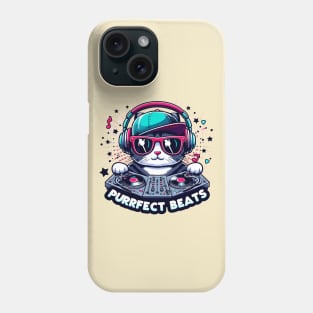 Purrfect Beats: Cool Cat DJ Phone Case