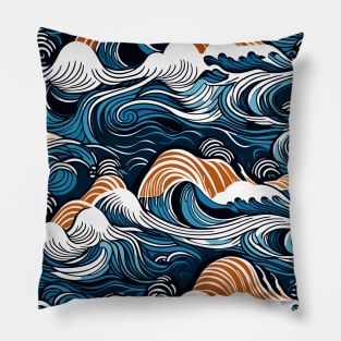 Kanagawa Wave Pattern Pillow