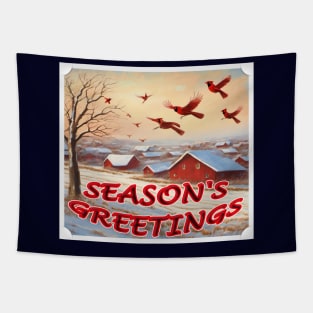 Season's Greetings Winter Wonderland Tapestry