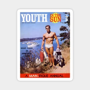 YOUTH IN THE SUN - Vintage Physique Muscle Male Model Magazine Cover Magnet