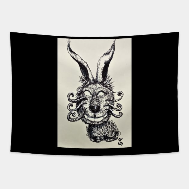 Wierd Silly Rabbit Art Tapestry by IVNK