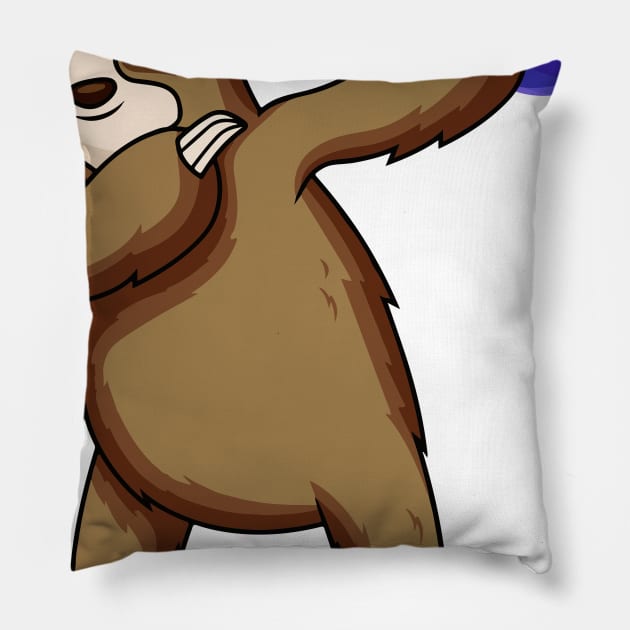 Dabbing Sloth Bowling Shirt Funny Dab Gift Pillow by juliannacarolann46203