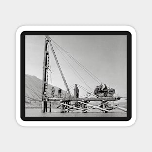 Bridge Builders in Alaska, 1942. Vintage Photo Magnet